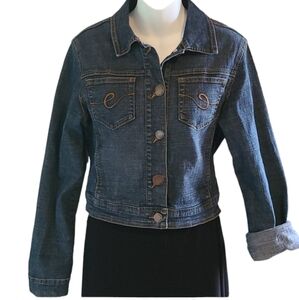 Clash Jeans Denim Jacket Size Large Casual Trendy Western